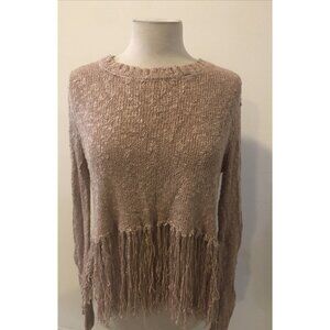 Karlie Women's Fringe Sweater Pink - Open Back , Size Large